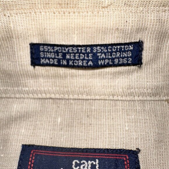 Carl Michaels Tan Short Sleeve Men's 2 Pocket Shirt SZ Large Vintage - Picture 8 of 8